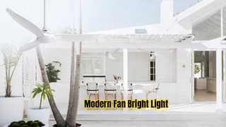 52-дюймовый белый современный потолочный вентилятор с подсветкой