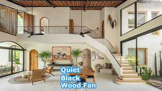 52-дюймовый потолочный вентилятор из черного дерева с тихим двигателем постоянного тока