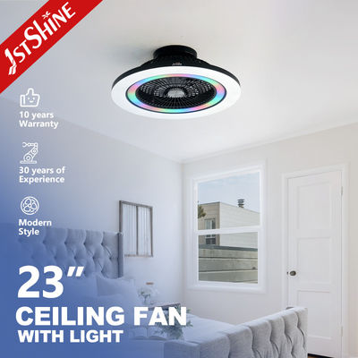 Купить Вентилятор без лезвия в спальне с RGB Light Smart APP Черный Современный Малый Размер Многоцветный Производство в сети