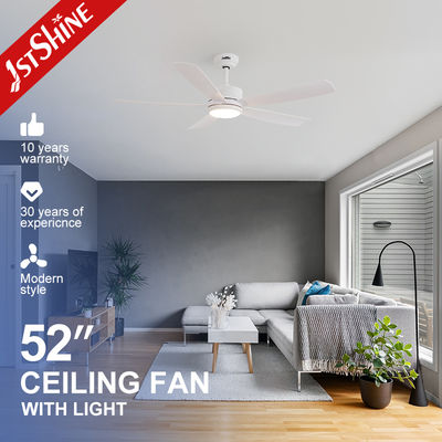 Купить Modern White Ceiling Fan With Light For Living Room ABS blade Производство в сети