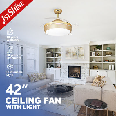 Хорошая цена Прозрачный потолочный вентилятор с скрытым лезвием с светодиодным освещением 1stshine Luxury European Design онлайн