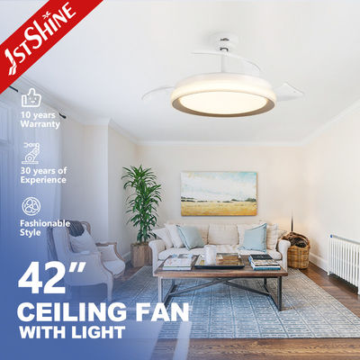 Хорошая цена Домашний гостиничный офис LED потолочный вентилятор Свертываемые PC лезвия и 3000K/4000K/6000K светодиодный свет онлайн