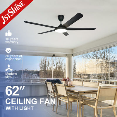 1stshine 6 Speed Silent DC Motor Ceiling Fan с 5 черными пластиковыми лезвиями и светодиодным светом