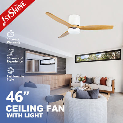 Хорошая цена 3 натуральные деревянные лезвия сдувная установка Smart App Control Ceiling Fan с светодиодным освещением онлайн