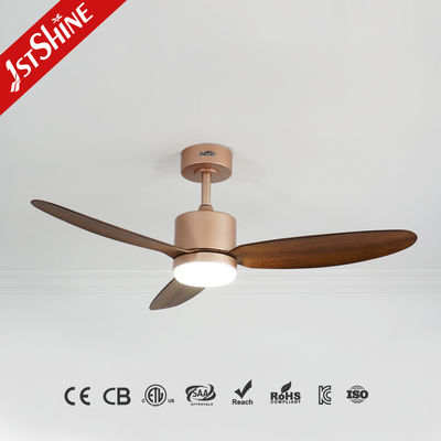 52-Inch Decorative Ceiling Fan with Light Rose Gold Finish for Luxurious Spaces and Silent Powerful Airflow