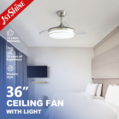 Выдвижной потолочный вентилятор 36 дюймов с регулируемым освещением и складными лопастями для спальни или офиса
