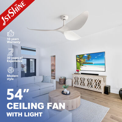 Хорошая цена 54 Inch White ABS Ceiling Fan Without Light with DC Motor for Large Airflow in Contemporary Design Онлайн